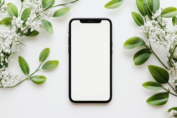 sleek mobile device on crisp white backdrop: a fusion of modern technology and design