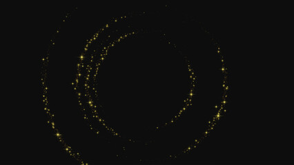Wall Mural - gold glitter light effect. round frame. vector background