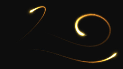 Wall Mural - gold glitter star dust trail. vector transparent light effects