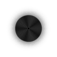 Wall Mural - grainy dot pattern with gradient and noise texture. abstract stipple sphere with shadow, resembling 