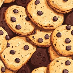 Canvas Print - Chocolate Chip Cookies Pattern