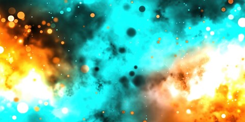 Wall Mural - blue and orange background with a lot of small dots