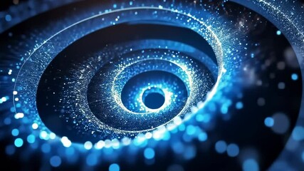Wall Mural - dynamic vortex pattern with sparkling light points in shades of blue