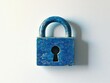 © Alexander Chaykin - Vintage Blue Padlock Against White Wall