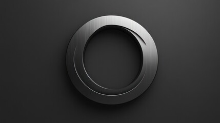 Bold letter O logo, circular design, metallic look