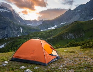 camping tent in the mountains nature outdoors travel adventure hiking