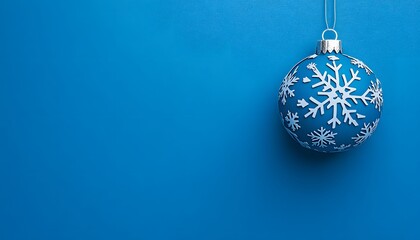 Canvas Print - Blue Christmas Ornament With Snowflake Design