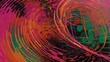 © Luis Rangel - Bold Abstract Neon Circles and Curved Lines with Dark Shadows