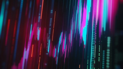 Aufkleber - Colorful Abstract Digital Data Visualization with Dynamic Patterns
