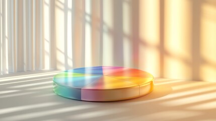 Poster - Colorful circular display platform with dramatic light shadows