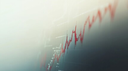 Aufkleber - Abstract Financial Chart with Growing Data Trend and Fluctuating Lines
