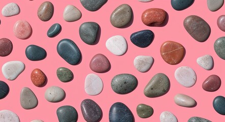 Wall Mural - Pebble on Pink background design