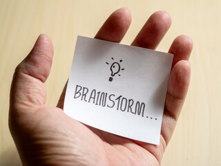 Poster - Close-up of creative brainstorming motivational innovation in a professional environment