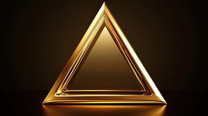 Canvas Print - Golden Triangular Frame Against Dark Background