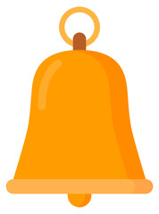 Wall Mural - Golden christmas bell icon vector isolated on white background.