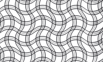 Poster - abstract monochrome geometric wave line plaid pattern can be used background.