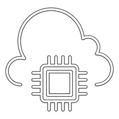 Poster - Cloud computing icon in line style