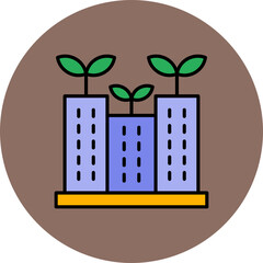 Wall Mural - Green City Icon