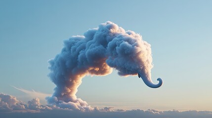 Wall Mural - A Cloud Formation Resembles An Elephant In The Sky