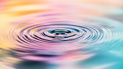 Wall Mural - a captivating depiction of abstract multicolored ripples spreading out and converging into a central