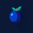 © Phunnada - Minimalist Blueberry Icon with Deep Blue Tones