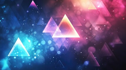 Wall Mural - abstract glowing triangle background.