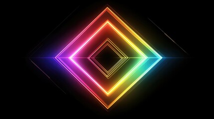 Wall Mural - abstract rainbow neon diamond light.