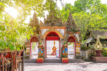 figure of Buddha and Buddhist palace in Xishuangbanna,China