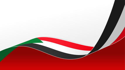 Wall Mural - waving sudan flag vector background with copy space for text. sudan national day