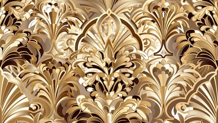 Wall Mural - Damask seamless pattern for design. Vector Illustration