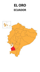  El Oro Map is highlighted on the Ecuador map with detailed state and region outlines.