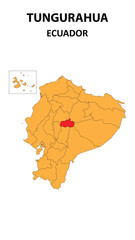  Tungurahua Map is highlighted on the Ecuador map with detailed state and region outlines.