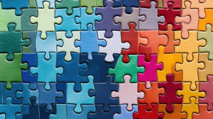 Wall Mural - a mosaic of colorful, interlocking puzzle pieces, each piece representing a different facet of diver