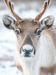 Sticker - Reindeer face in snow