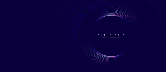 Aufkleber - Futuristic Dark Abstract Circular Background