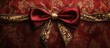 © AbstractAI - Elegant festive background with lavish textile bow and ornate design elements perfect for holiday invitations or celebrations.