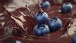© Hammam - Blueberries splashing into melted chocolate.