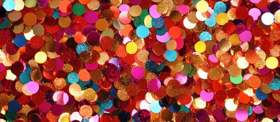 Aufkleber - Colorful sequin backdrop with shimmering lights sparkling in vibrant hues creating a festive and abstract holiday atmosphere