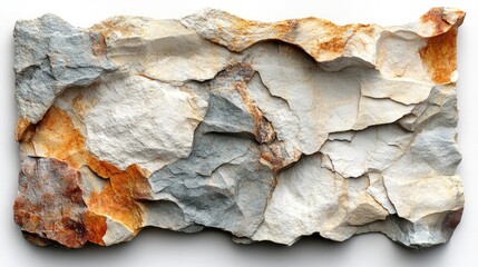 Leinwandbilder - Sandstone texture with natural color variations isolated on a white background ideal for design or geological applications