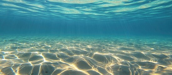 Poster - Underwater surface with shimmering light reflections summer sea blue tranquility