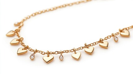 Wall Mural - Gold heart charm necklace