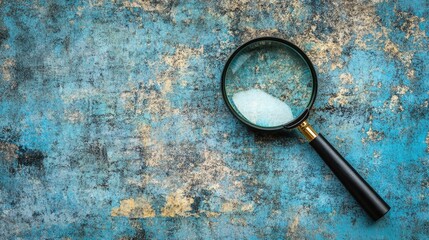 Wall Mural - data science exploration concept magnifying glass on vintage background symbolizing technology and d