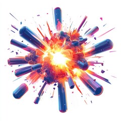 Wall Mural - colorful explosion with vibrant energy.