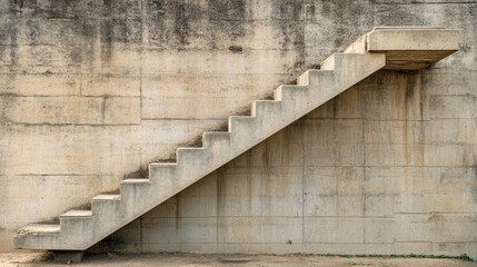 Leinwandbilder - Modern concrete staircase design for residential buildings showcasing industrial construction techniques and structural elegance.