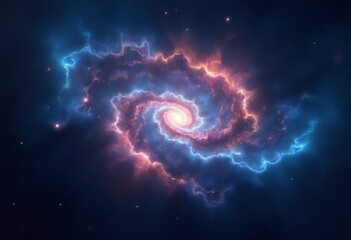 colorful cosmic nebula swirling in starry night sky
