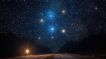 Aufkleber - Northstar in a dark sky full of distant stars.