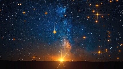 Aufkleber - Northstar in a dark sky full of distant stars.