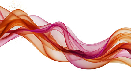 abstract wave design in red, orange, and yellow on a white background.
