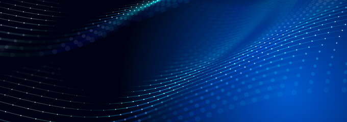 Wall Mural - Polygonal background with dots and lines. Network connection structure. Science and technology. 3d