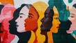 © aubriella - An evocative portrayal of racial equality with a mural showing faces of different ethnic backgrounds merging into one, symbolizing shared identity and respect, minimalist composition